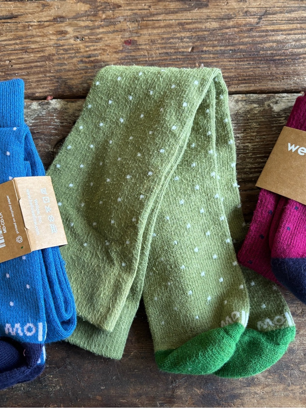Wellow Men's  Dots Bamboo Compression Socks - 3-Pack